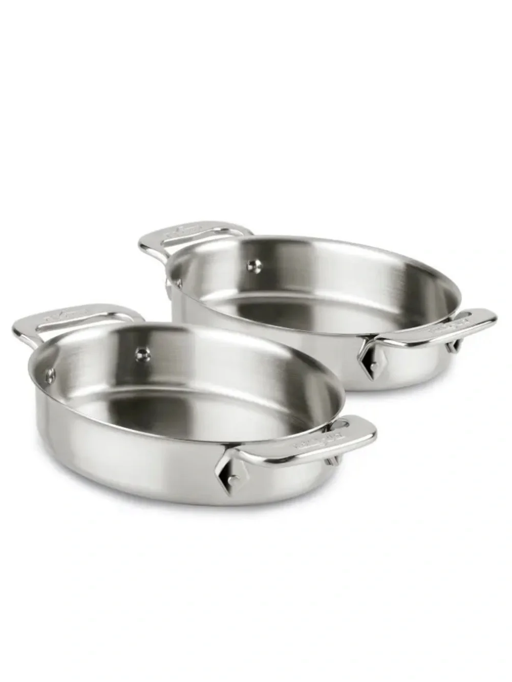 🩶🩶 NWT All-Clad 7” Mini Oval Bakers - Set of 2 - Stainless Steel 🩶🩶